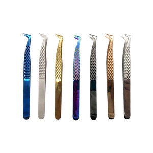 Pinces à cils professionnelles en acier inoxydable, type L, avec une prise en main parfaite, poignée confortable, logo personnalisable, emballage - Product Image 1