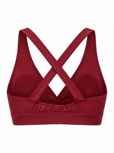 Sujetador deportivo a cuadros de alta sujeción con espalda cruzada para mujer, transpirable, de secado rápido, elástico, para yoga, gimnasio, entrenamiento, fitness y atletismo. - Product Image 4