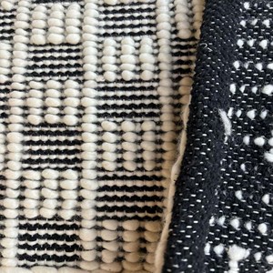 Handwoven Chunky Loop Wool Rug, Grey and White Flatweave, Modern Indoor Outdoor Decor - Product Image 4
