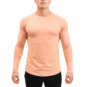 Camiseta de Manga Larga para Hombre, Cuello Redondo, Color Sólido, Informal, Poliéster/Algodón, 200 Gramos, Digital, Ecológica, Transpirable, de Secado Rápido - Product Image 3