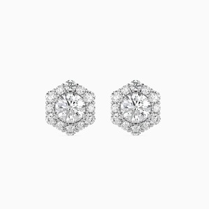 Lab Grown Diamond 1.00 Carat Brilliant Cut Earrings Women 14K Solid Gold IGI Certified White Gold Engagement Wedding Gift - Product Image 1