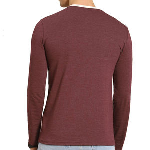 Camiseta Casual de Manga Larga para Hombre, Cuello Redondo, Corte Regular, Jersey Sólido con Impresión Digital, 220 Gramos, Tejido Transpirable - Product Image 6