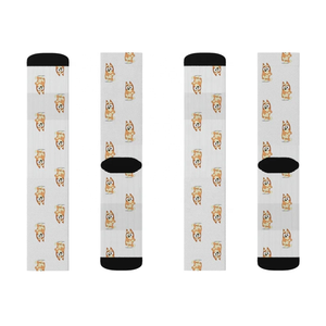 Full Color Sublimation Crew <b>Socks</b> Spandex Polyester Cotton Blend Quick Dry Men's Casual <b>Winter</b> Athletic <b>Socks</b> - Product Image 3