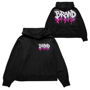 เสื้อฮู้ดดี้โอเวอร์ไซส์ผู้ชายรุ่นใหม่ล่าสุด พิมพ์ลายหยดน้ำ สไตล์สตรีทแวร์ สีดำ ผ้าเฟรนช์เทอร์รี่ ทรงปกติ สไตล์ฤดูใบไม้ร่วง - Product Image 1