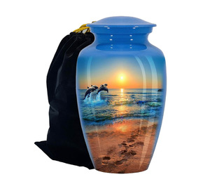 Aluminum Urn for Human Ashes Adult Size - Nestable Design Metal Cremation Urn - Space Saving <b>Memorial</b> <b>Vase</b> for Funeral - Product Image 2