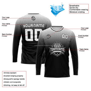 T-shirts à manches longues personnalisés de haute qualité, impression par sublimation personnalisée, vente en gros en vrac, pas cher - Product Image 2