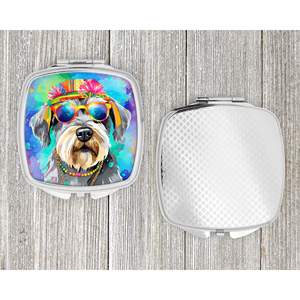 Schnauzer Hippie Dawg Compact Folding Handheld Makeup <b>Mirror</b> Decorative Travel Gift for Women and Girls <b>Pocket</b>-sized - Product Image 4