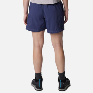 Shorts décontractés pour femme BE DOT en toile Oxford unie, respirants, taille haute élastique, séchage rapide, avec poches et logo sur la jambe droite - Product Image 2