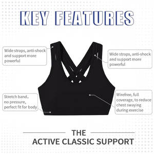 Soutien-gorge de sport push-up personnalisé pour femme, extensible dans quatre directions, dos croisé, haut de sport uni, vêtements de fitness pour la gym, soutien-gorge de sport pour femme - Product Image 6