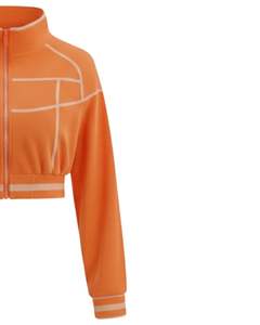 Chaqueta corta de forro polar personalizada para mujer, con cremallera, ligera, deportiva, informal, sudadera cálida para invierno, chaqueta corta con logotipo personalizado, proveedor OEM - Product Image 4