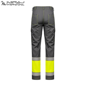 Traje de Trabajo de Seguridad de Alta Visibilidad en Amarillo y Gris con Logotipo Personalizado, Traje de Dos Piezas para Construcción e Ingeniería, Uniforme de Alta Visibilidad - Product Image 6