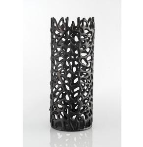 Vase décoratif en treillis abstrait noir mat de luxe, style gothique contemporain, pour design d'intérieur minimaliste, vente en gros - Product Image 1
