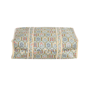 Handmade Lightweight Quilted Cotton <b>Tote</b> <b>Bag</b> Sage Green Mughal Floral Block Print Reversible Open Eco-Friendly <b>Summer</b> Autumn - Product Image 2