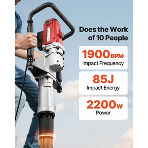 2200W Electric T Post <b>Driver</b> Powerful 2.17 In/55mm & 2.76 In/70mm Sleeves Handheld Fence <b>Pile</b> <b>Driver</b> for Farm Used - Product Image 2