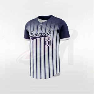 Camiseta de Béisbol Premium Personalizada para Hombre, Diseño a Rayas, Número 10, Uniforme Deportivo Transpirable con Botones para Equipos y Entrenamiento - Product Image 4