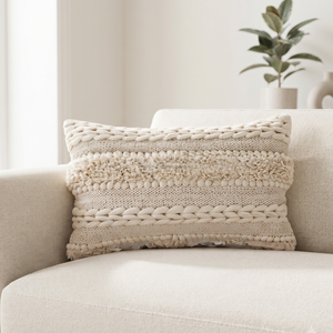 Housse de coussin lombaire confortable style bohème 14 x 32 pouces – Coussin décoratif long pour canapé, lit et banc - Product Image 3