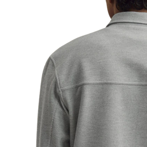 Grey Jersey Twill Popper Shacket <b>Mens</b> Casual Button Front <b>Long</b> Sleeve Shirt Jacket Double Chest Pockets Modern Outerwear Fit New - Product Image 4