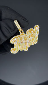 Bijoux de luxe personnalisé Hip Hop nom pendentif D couleur VVS Moissanite 925 pendentif en argent plaqué or pendentifs passer le test de diamant - Product Image 2