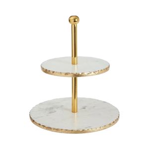 Natural Marble Stone & Metal with Golden Plated Cake Stand and <b>Dessert</b> Stand <b>Tools</b> Round Creative Modern Cake & Pastries - Product Image 5