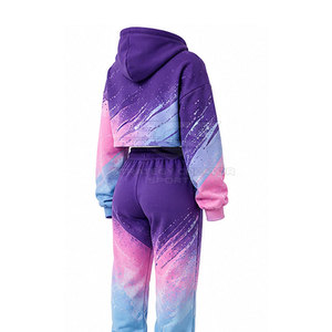 Ensemble de sweats à capuche courts pour femmes, en tissu léger et doux, coupe confortable et style assorti deux pièces tendance - Product Image 5
