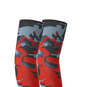 Red Black Gray Camouflage Print <b>Knee</b> <b>High</b> <b>Socks</b> Unisex Adult Spandex Polyester Quick Dry Sublimation Transfer Print - Product Image 6