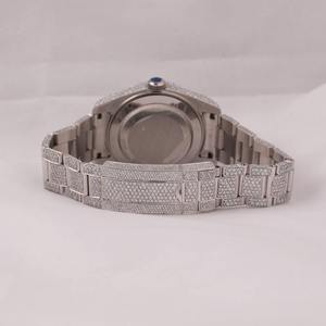 Reloj de Lujo con Diamantes para Hombre, Tono Plateado, Moissanita VVS, Esfera Árabe, Reloj de Pulsera Personalizado Estilo Hip Hop - Product Image 4