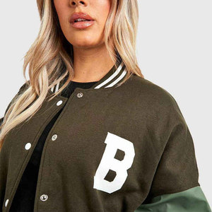 Veste universitaire classique pour femme OEM ODM, style baseball, boutonnée, décontractée, style universitaire, vêtement d'extérieur d'hiver - Product Image 5