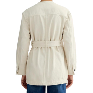 Chaqueta vaquera larga para mujer, de moda, teñida, color arena, estilo oversize, utilitaria, cómoda, con etiqueta privada personalizada, fabricación OEM - Product Image 2