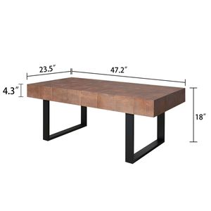 Tavolino da Caffè in Legno Rustico Industriale Fatto a Mano 47.2*23.5x18" Tavolo in Legno Unico e Elegante - Product Image 6