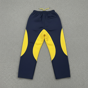 Pantalon de jogging décontracté pour homme, style tendance, mi-lourd, en laine, coupe droite, vintage, écologique, respirant, séchage rapide, blocs de couleur, élastique - Product Image 2
