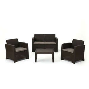 PHU LINH Moderno SIENA Juego de Sofás Comerciales para Exteriores de 4 Piezas con Cojines de Asiento de 5CM, Muebles de Mimbre y Ratán Duraderos para Jardín - Product Image 3