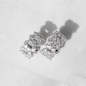 925 Sterling Silver Baguette Cuban Link Ring | Iced Out Statement Ring | Hip Hop Luxury Jewelry - Product Image 2