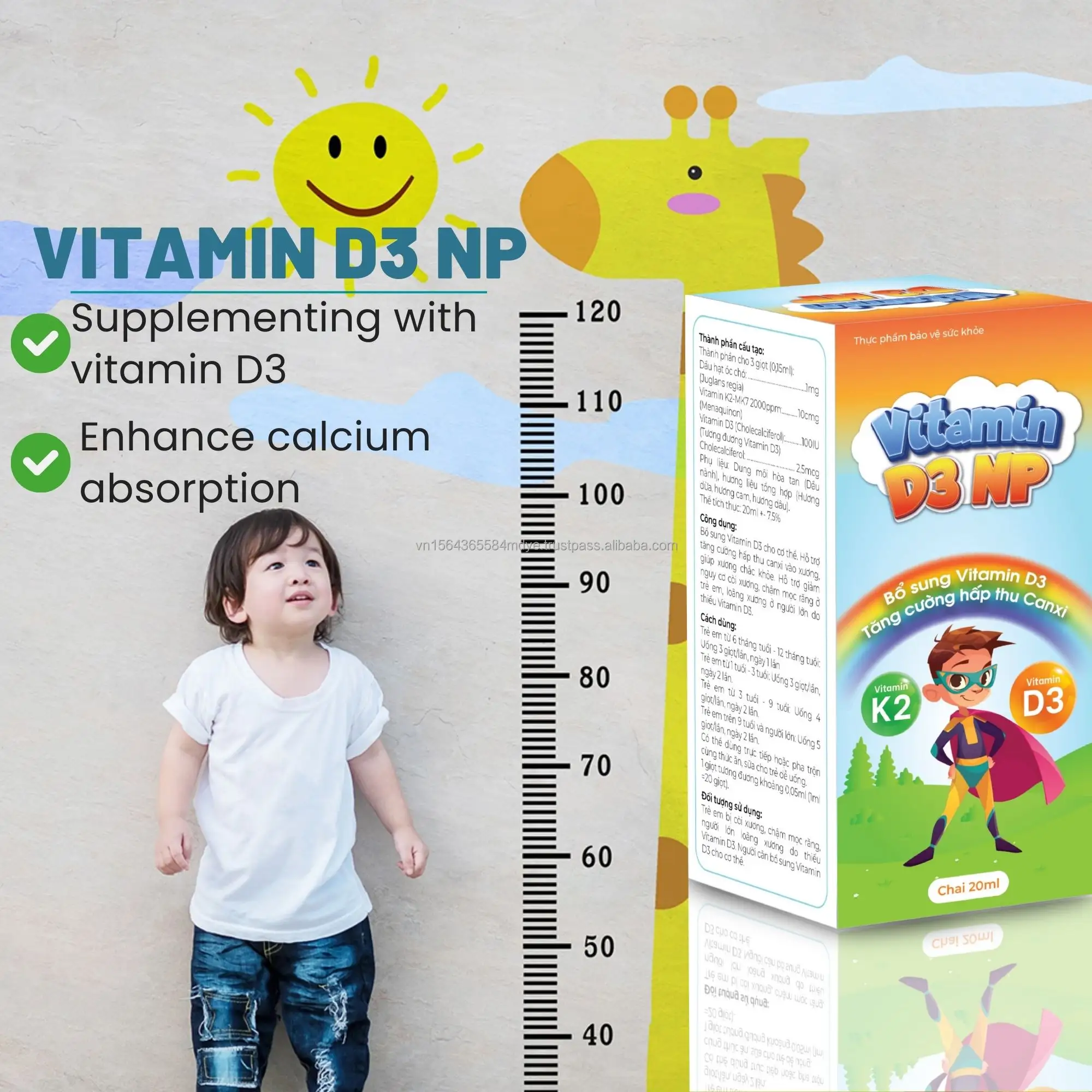 Suplementos alimenticios Calcio D3 Vitamina K2 Gota Vitamina K2 Y D3 Suplemento Vitamina D3 K2 Gotas Líquido oral