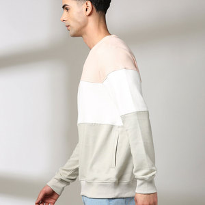 Sweat-shirt unisexe surdimensionné à col rond personnalisé, motif uni, manches longues, 100% coton - Product Image 1