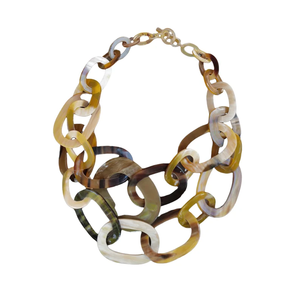 Collar de Cuerno de Búfalo Marrón de Diseño Moderno, Artesanía Natural, Joyería para Mujer - Product Image 1