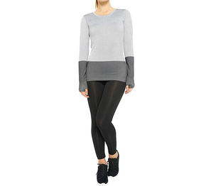 Long Sleeve Lightweight <b>Compression</b> T-Shirt Solid Color Fitness Custom Logo Comfortable Crew Neck Yoga Sports <b>Women's</b> <b>Tops</b> - Product Image 2