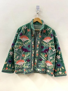 Top Quality Women Suzani Embroidered Velvet Jacket Floral Ethnic Fashion Wholesale <b>Coat</b> Floral Suzani Embroidered - Product Image 3