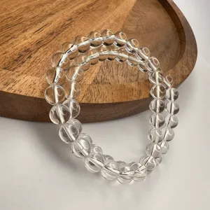 Natural Clear Quartz 8mm Round Gemstone <b>Stretch</b> <b>Bracelet</b> Crystal Beaded <b>Bracelet</b> Wholesale Supply - Product Image 3