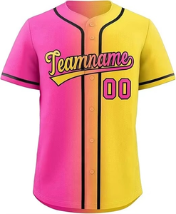 Camisetas de béisbol con estampado digital Uniformes de poliéster transpirables Camisetas de béisbol de cuello alto Uniforme personalizable - Product Image 3