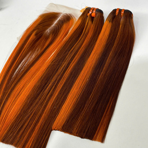 Super doble dibujado hueso pelo liso Piano Color naranja mejor calidad vietnamita cabello humano de alta calidad precio al por mayor - Product Image 3