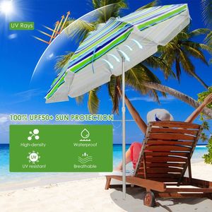6.5 Feet <b>Beach</b> Umbrella with Carry <b>Bag</b> <b>Lightweight</b> and Convenient No Weight Base Required - Product Image 3