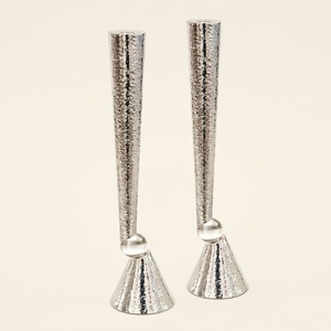 Luxury Hammered <b>Silver</b> Taper Candle Holders Set Modern Metal <b>Candlestick</b> Stand for Home Decor Wedding Centerpieces - Product Image 1