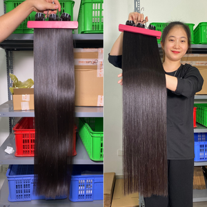 En gros 100% russe vierge cuticule aligné Remy faisceaux de cheveux humains bruts Double dessiné trame Extensions de cheveux de haute qualité - Product Image 2