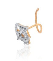 Zota Jewel - Piercing de nez en forme d'étoile en diamant naturel plaqué or 18 carats - Bijoux fins pour femmes - Taille standard