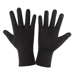 Unisex Black Full Finger Touch Screen <b>Gloves</b> Wrist Length Breathable Polyester/Cotton Unlined Winter Daily Use Outdoor Travel - Product Image 2