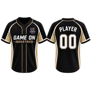 All season Wear Baseball Jersey Heat Sublimation Printed Mesh Anti-Bacterial Custom Logo Printing Plus Size <b>Half</b> <b>Sleeves</b> <b>Shirts</b> - Product Image 4