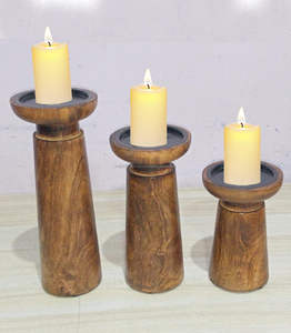 Candelero de madera de forma personalizada hecho a mano de alta calidad para decoración de mesa de fiesta de boda de India - Product Image 3