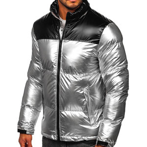 Custom Logo Men's Puffer Jacket Winter Hooded <b>Bubble</b> <b>Coat</b> Quilted Polyester Long Sleeve Zipper Closure Lightweight Outerwear - Product Image 1