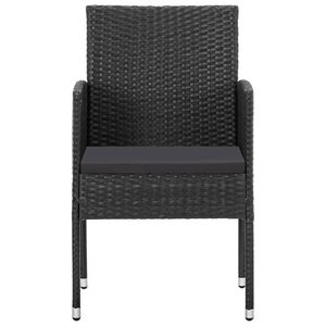 Juego de 4 Sillas de Jardín de Acero y Ratán Sintético Negro, 100% Poliéster, Asientos Exteriores Duraderos y Elegantes - Product Image 3