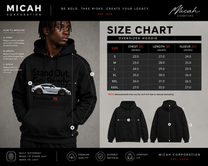 เสื้อฮู้ดดี้ลายรถแข่งสีดำพร้อมส่งจาก Micah Corporation สำหรับผู้ชาย สไตล์สตรีทแวร์ ทรงหลวม ไหล่ตก - Product Image 6
